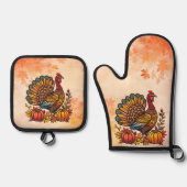 Traditionele vakantie Thanksgiving Ovenwant & Pannenlap Set (Voorkant)