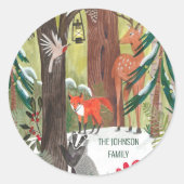 Traditionele vakantiegronddieren ronde sticker (Voorkant)