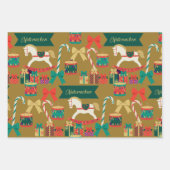 Traditionele vakraker Santa Toys Inpakpapier Vel (Voorkant 3)