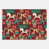 Traditionele vakraker Santa Toys Inpakpapier Vel (Voorkant 2)