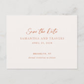 Traditionele verbrande Oranje bruiloft Save the Da Aankondigingskaart (Voorkant)