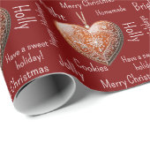 Traditionele Versierde Kerstkoek  Cadeaupapier (Rol Hoek)