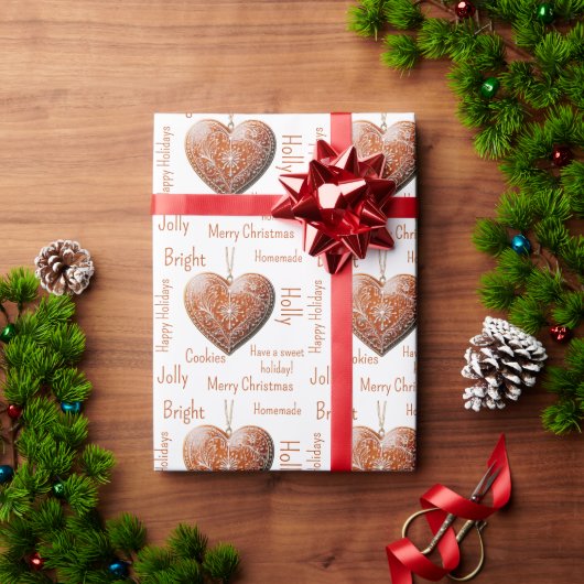 Traditionele Versierde Kerstkoek  Cadeaupapier (Feestdagen Geschenken)