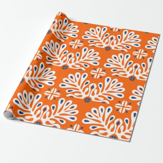 Traditionele  versiering in Scandinavische stijl Cadeaupapier (Uitgerold)