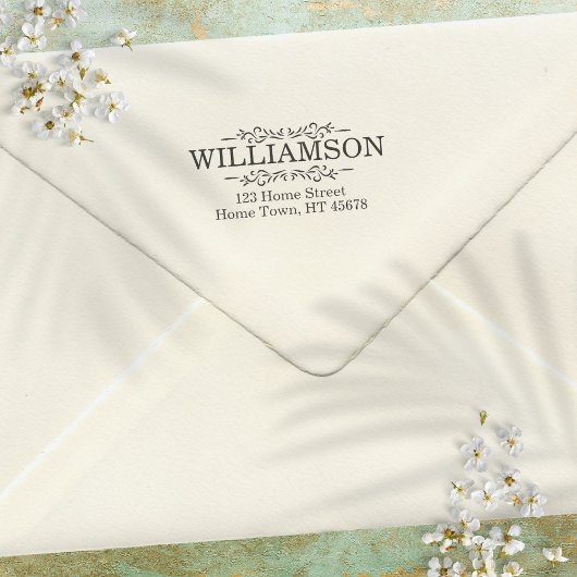 Traditionele versiering retouradres zelfinktende stempel