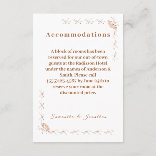 Traditionele Victoriaans bruiloft behuizing Kaart (Achterkant)