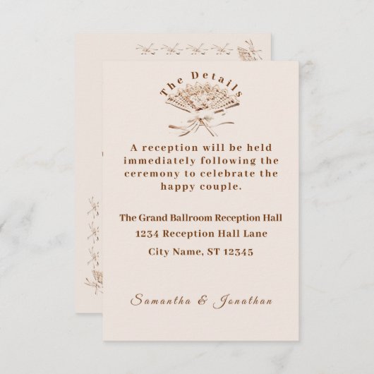 Traditionele Victoriaans bruiloft Informatiekaartje (Voorkant / Achterkant)