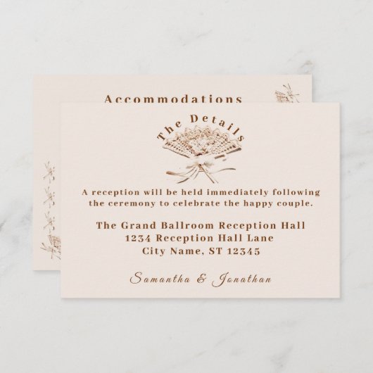 Traditionele Victoriaans bruiloft Informatiekaartje (Voorkant / Achterkant)