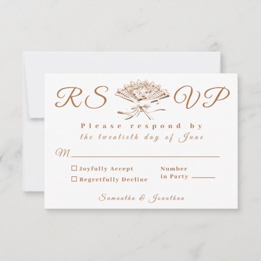 Traditionele Victoriaans bruiloft RSVP Kaart (Voorkant)