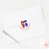 Traditionele Vietnamese ao Dai Wedding Couple Ronde Sticker (Envelop)