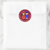 Traditionele Vietnamese ao Dai Wedding Couple Ronde Sticker (Tas)
