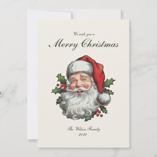 Traditionele vintage kerst feestdagenkaart (Voorkant)