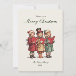 Traditionele vintage kerst feestdagenkaart