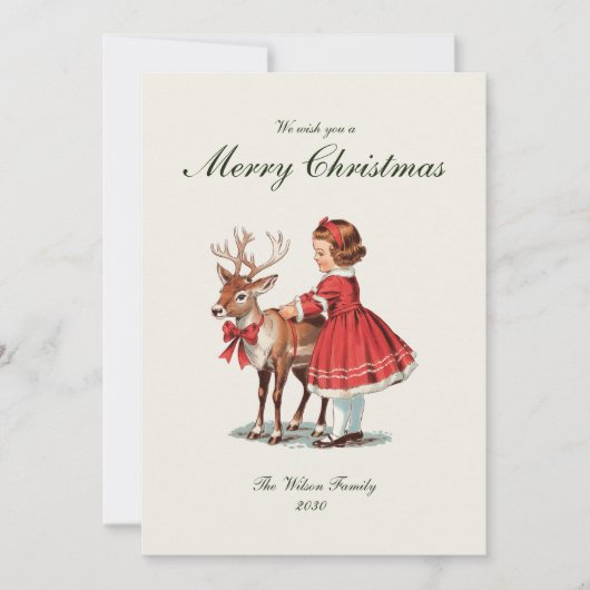 Traditionele vintage kerst feestdagenkaart (Voorkant)