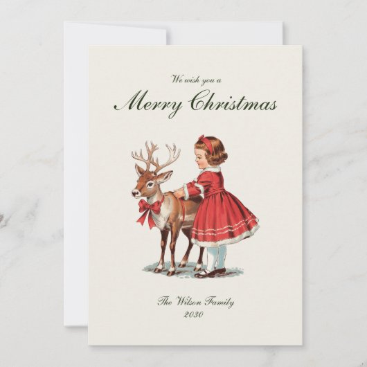 Traditionele vintage kerst feestdagenkaart (Voorkant)