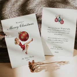 Traditionele vintage kerst feestdagenkaart