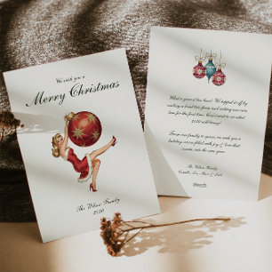 Traditionele vintage kerst feestdagenkaart