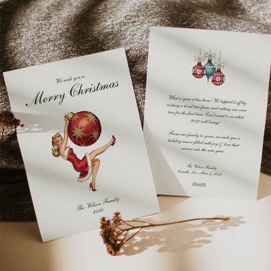 Traditionele vintage kerst feestdagenkaart