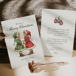 Traditionele vintage kerst feestdagenkaart