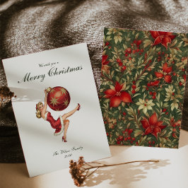 Traditionele vintage kerst feestdagenkaart