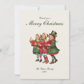 Traditionele vintage kerst feestdagenkaart (Voorkant)