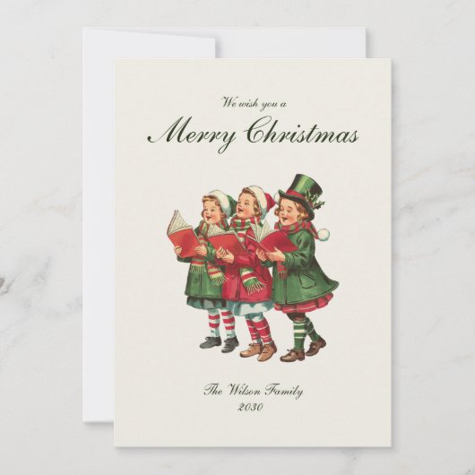 Traditionele vintage kerst feestdagenkaart (Voorkant)