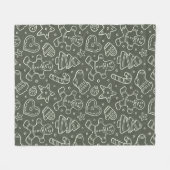 Traditionele Vintage Kerst Gingerbread Man Fleece Deken (Voorkant (Horizontaal))