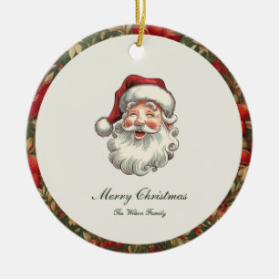 Traditionele vintage kerst keramisch ornament