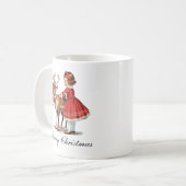 Traditionele vintage kerst koffiemok (Voorkant links)