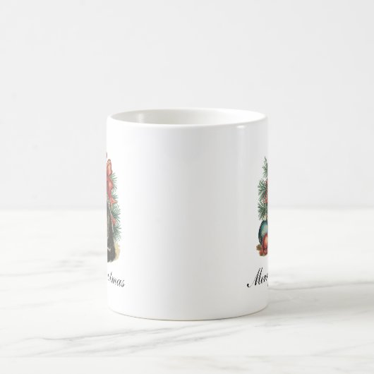 Traditionele vintage kerst koffiemok (Center)