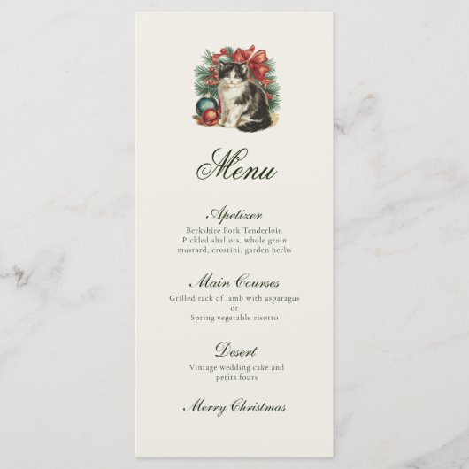 Traditionele vintage kerst menu (Voorkant)
