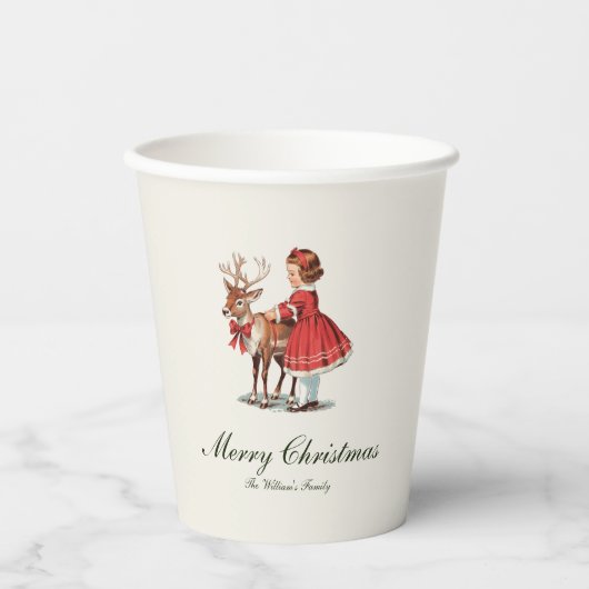Traditionele vintage kerst papieren bekers (Voorkant)