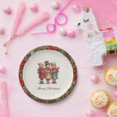Traditionele vintage kerst papieren bordje (Feest)
