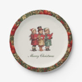 Traditionele vintage kerst papieren bordje (Voorkant)