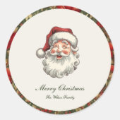Traditionele vintage kerst ronde sticker (Voorkant)