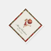 Traditionele vintage kerst servet (Hoek)