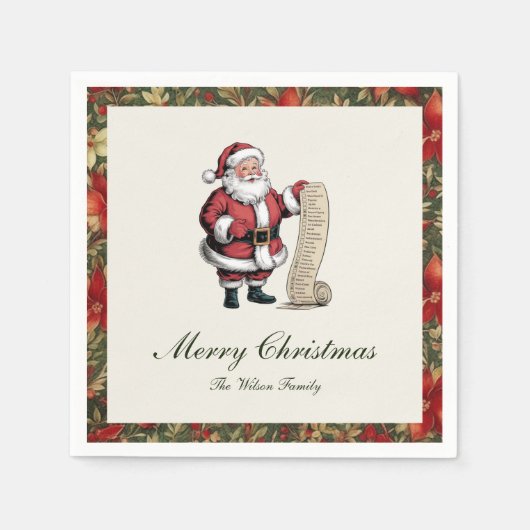 Traditionele vintage kerst servet (Voorkant)