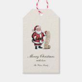 Traditionele vintage kerstgrillen cadeaulabel (Voorkant)