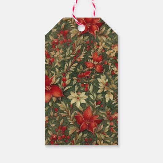 Traditionele vintage kerstgrillen cadeaulabel (Achterkant)