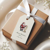 Traditionele vintage kerstgrillen cadeaulabel