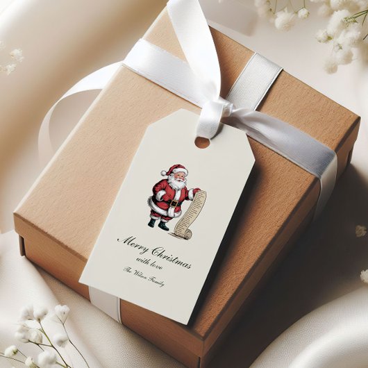 Traditionele vintage kerstgrillen cadeaulabel
