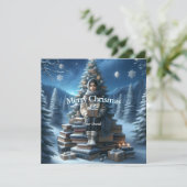 Traditionele vintage kerstkaart (Staand voorkant)