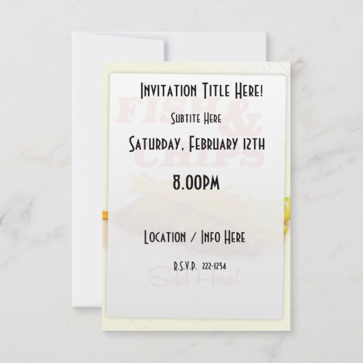 Traditionele vis en chips  print kaart (Achterkant)