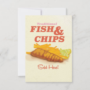 Traditionele vis en chips  print kaart