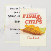 Traditionele vis en Chips vintage afdruk Kaart (Voorkant / Achterkant)