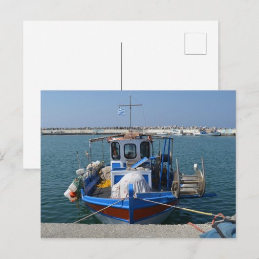 Traditionele Vissende boot in het Briefkaart van G (Voorkant / Achterkant)