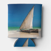 Traditionele vissersboot op het strand blikjeskoeler (Voorkant)