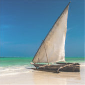 Traditionele vissersboot op het strand sticker (Voorkant)