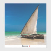 Traditionele vissersboot op het strand sticker (Vel)
