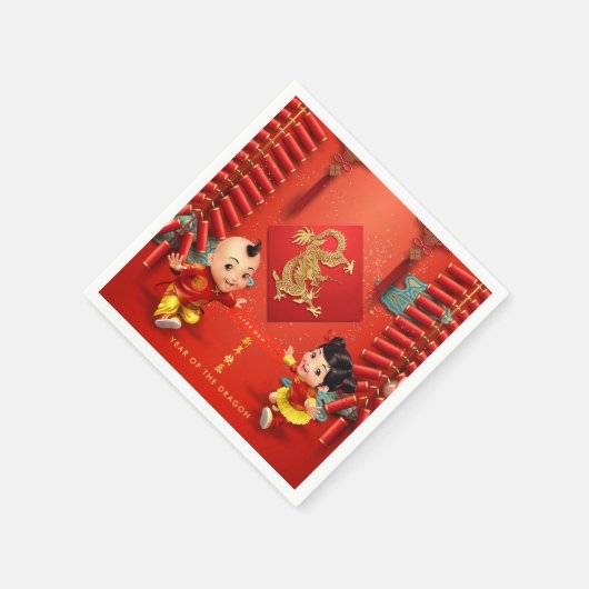 Traditionele voetzoekers Chinees Drakenjaar PPN Servet (Hoek)